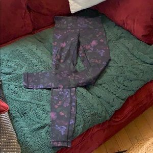 Long floral workout pants / yoga pants